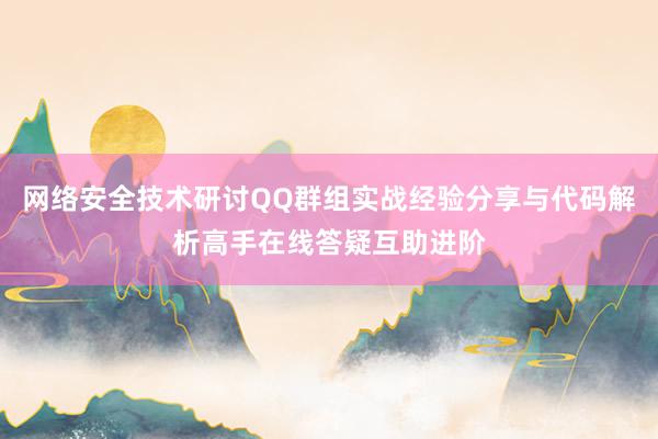 网络安全技术研讨QQ群组实战经验分享与代码解析高手在线答疑互助进阶